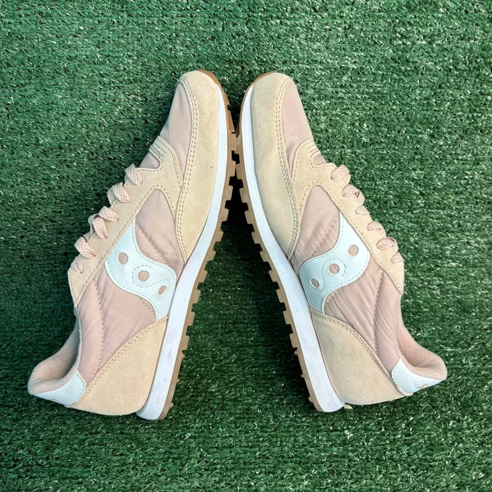 Saucony Jazz Low Pro S1866-261 Suede Nylon Retro Runner Sneaker Pink Womens Sz 9